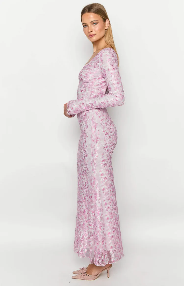 Zach Pink Long Sleeve Maxi Dress sold by Beginning Boutique product image thumbnail 4