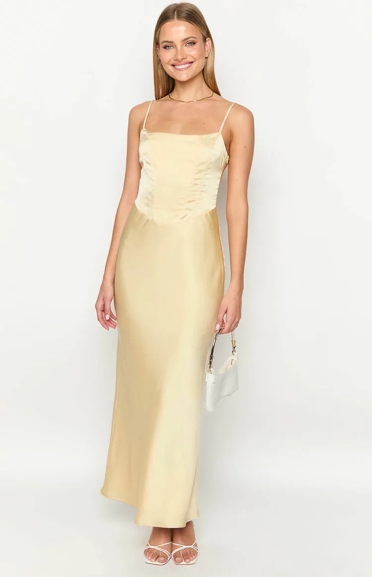 Heartbeat Yellow Maxi Dress sold by Beginning Boutique product image thumbnail 3