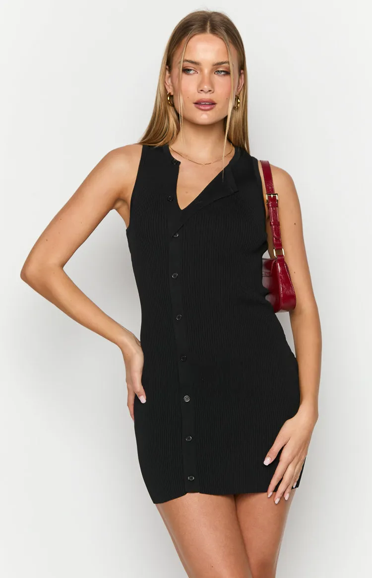 Lumi Black Button Up Mini Dress sold by Beginning Boutique product image thumbnail 2