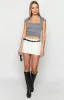 Zac White Linen Blend Skort sold by Beginning Boutique