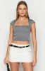 Zac White Linen Blend Skort sold by Beginning Boutique