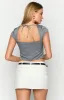 Zac White Linen Blend Skort sold by Beginning Boutique