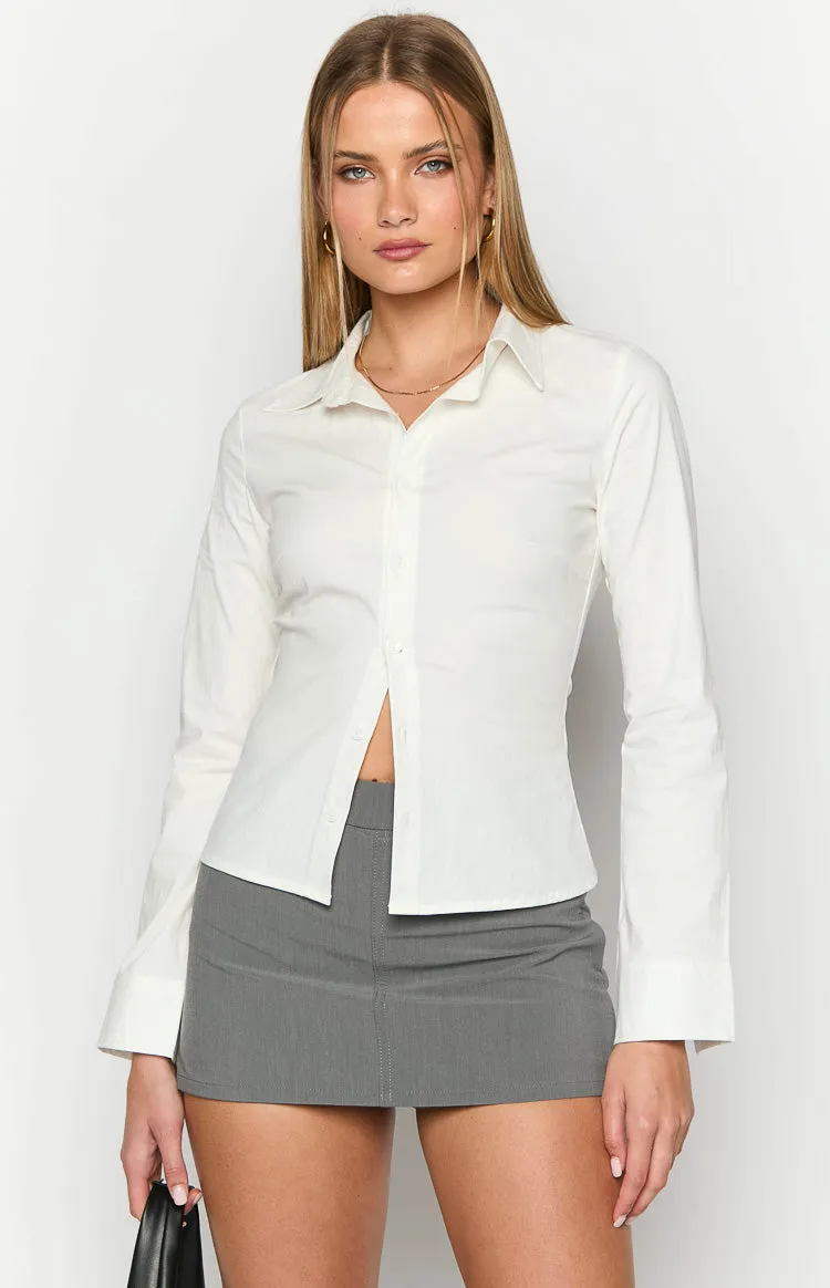Helen White Fitted Long Sleeve Shirt sold by Beginning Boutique product image thumbnail 2