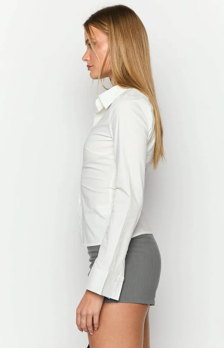 Helen White Fitted Long Sleeve Shirt sold by Beginning Boutique product image thumbnail 4