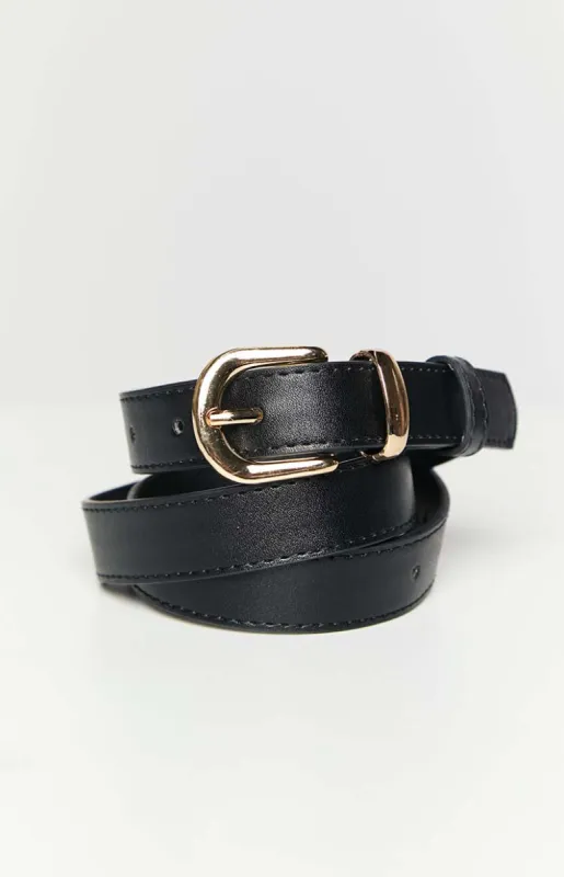 Josey Black PU Belt sold by Beginning Boutique