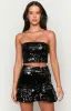 Sass Black Sequin Mini Skirt sold by Beginning Boutique