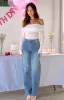 Sparks Mid Wash Denim Straight Leg Jeans sold by Beginning Boutique