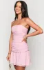Catie Pink Strapless Mini Dress sold by Beginning Boutique