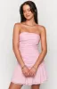 Catie Pink Strapless Mini Dress sold by Beginning Boutique