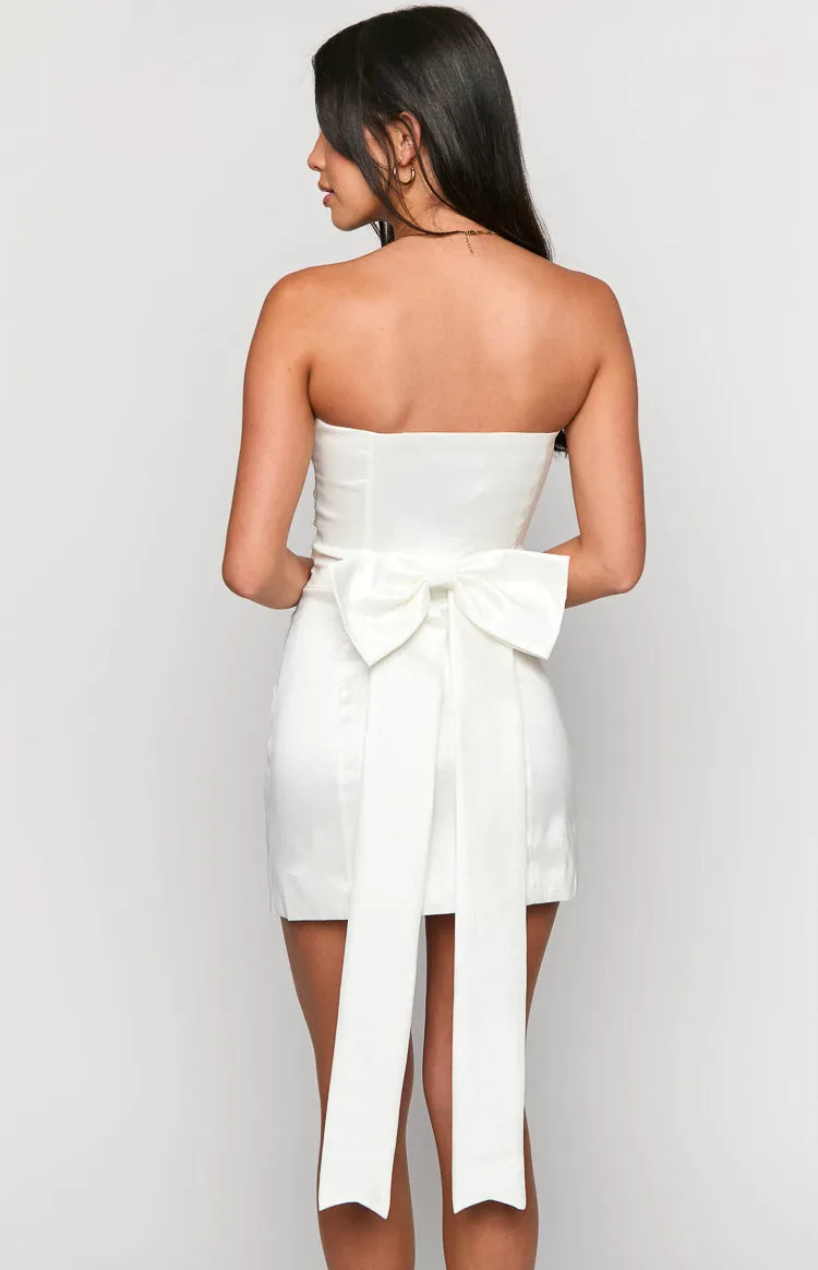 Frosting White Strapless Mini Dress sold by Beginning Boutique product image thumbnail 5