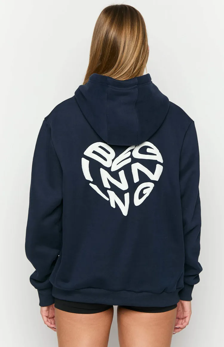 Beginning Navy Lovey Bubble Hoodie sold by Beginning Boutique product image thumbnail 5