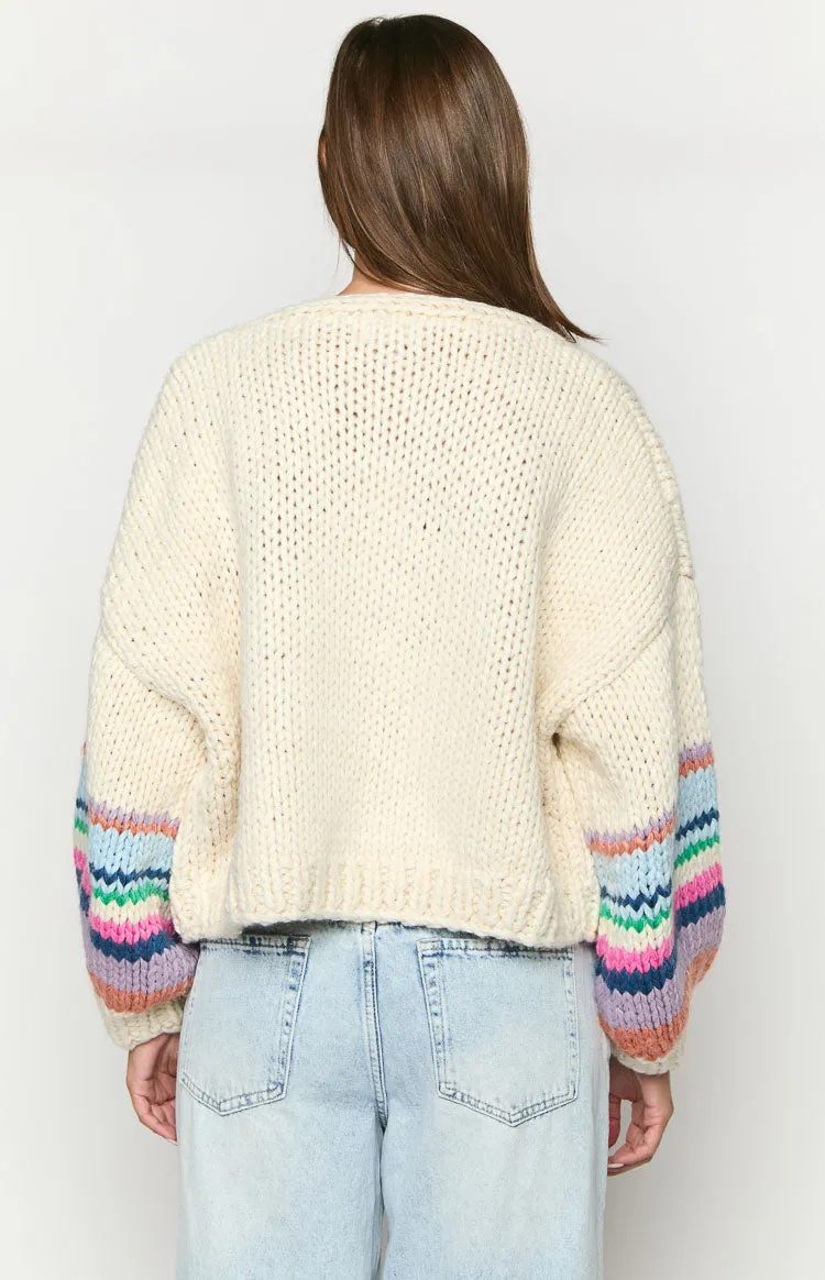 Bad Habits Cream Multi Knit Cardigan sold by Beginning Boutique product image thumbnail 5