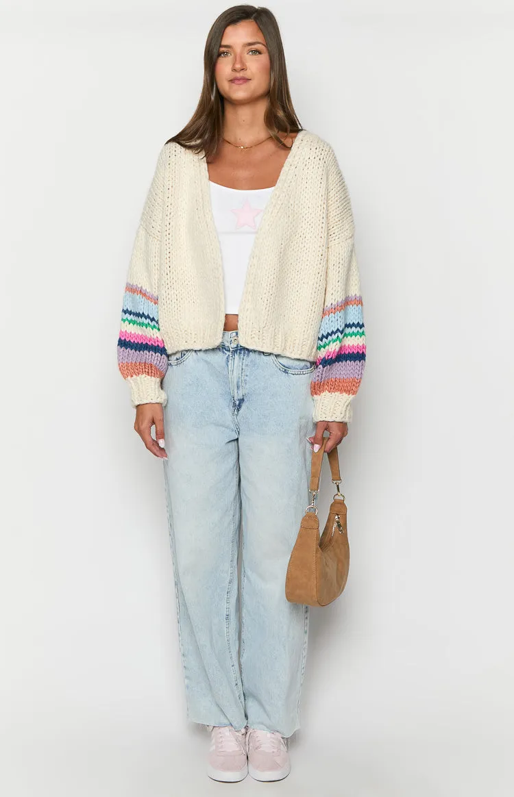 Bad Habits Cream Multi Knit Cardigan sold by Beginning Boutique product image thumbnail 3
