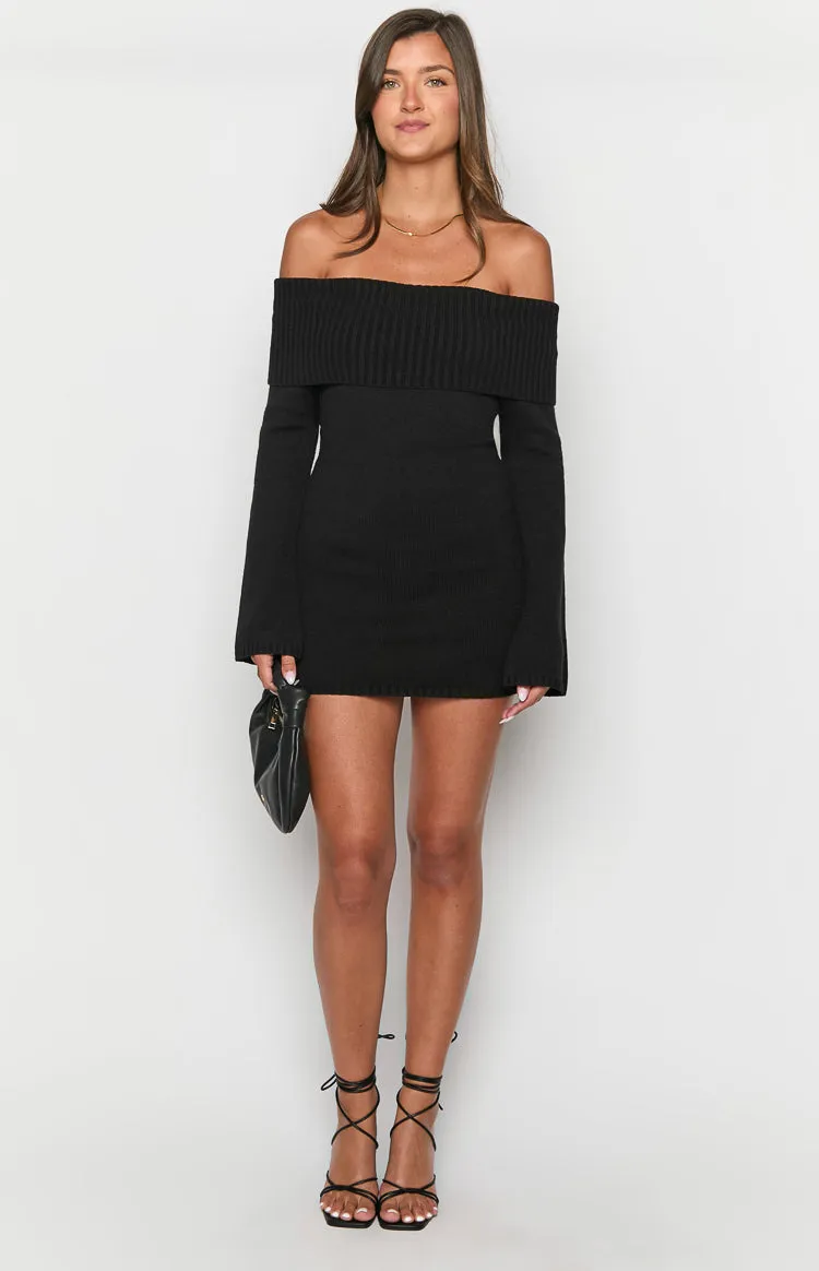 Halia Black Long Sleeve Mini Dress sold by Beginning Boutique product image thumbnail 3