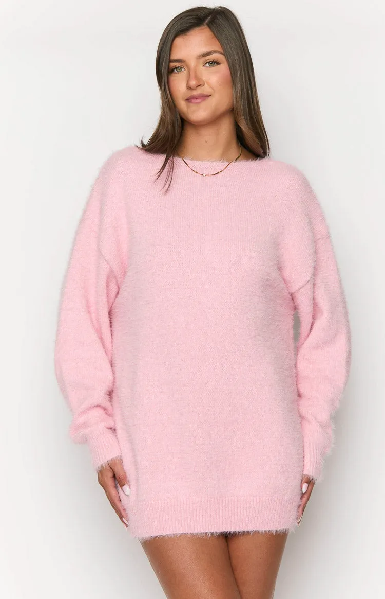 Kleine Pink Long Sleeve Knit Mini Dress sold by Beginning Boutique product image thumbnail 2