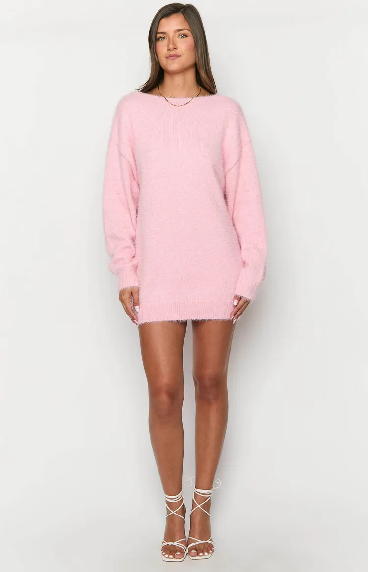 Kleine Pink Long Sleeve Knit Mini Dress sold by Beginning Boutique product image thumbnail 3