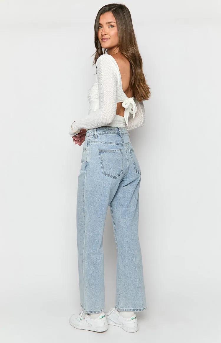 Calliope Light Wash Mid Rise Slouchy Jeans sold by Beginning Boutique product image thumbnail 5
