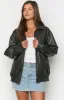 Abbi PU Vintage Black Bomber Jacket sold by Beginning Boutique