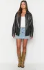 Abbi PU Vintage Black Bomber Jacket sold by Beginning Boutique