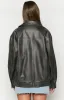 Abbi PU Vintage Black Bomber Jacket sold by Beginning Boutique