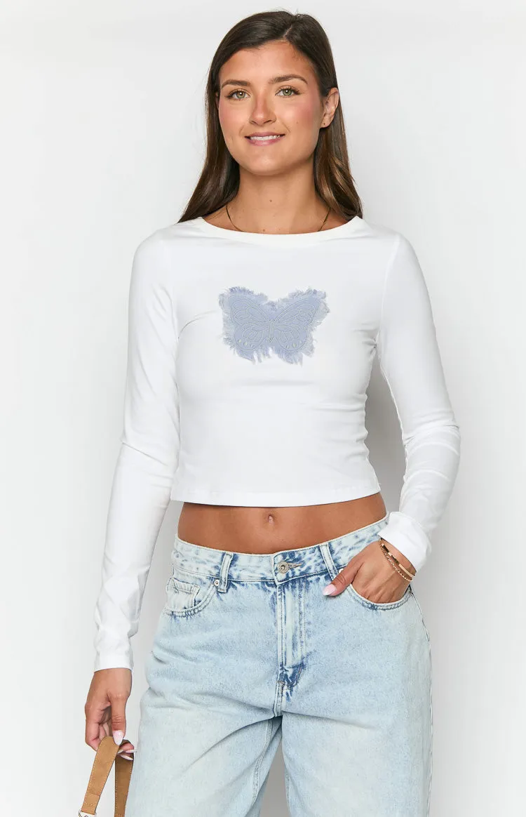 Harmonie White Long Sleeve Top sold by Beginning Boutique product image thumbnail 2