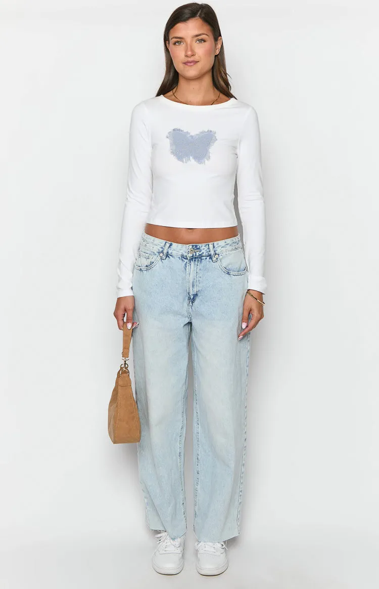 Harmonie White Long Sleeve Top sold by Beginning Boutique product image thumbnail 3