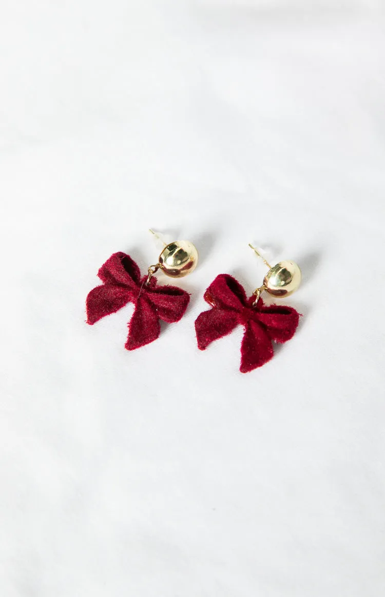 Isibel Red Bow Earrings sold by Beginning Boutique product image thumbnail 3