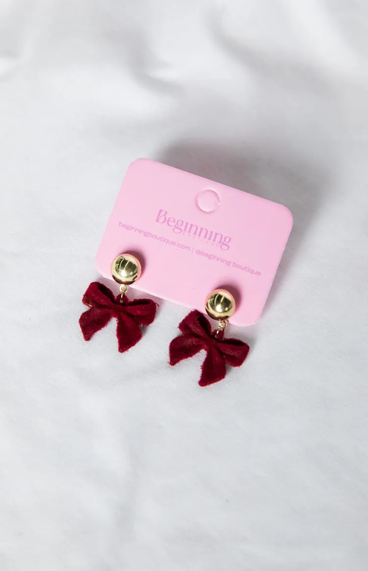Isibel Red Bow Earrings sold by Beginning Boutique product image thumbnail 2