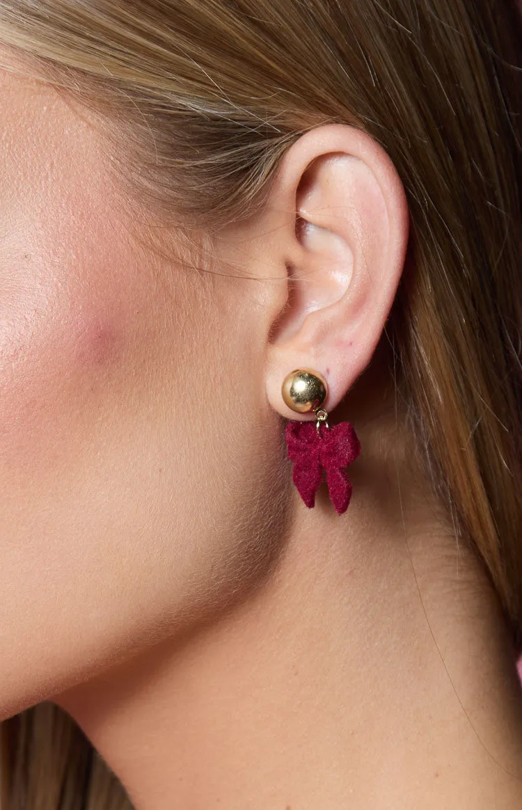 Isibel Red Bow Earrings sold by Beginning Boutique product image thumbnail 5
