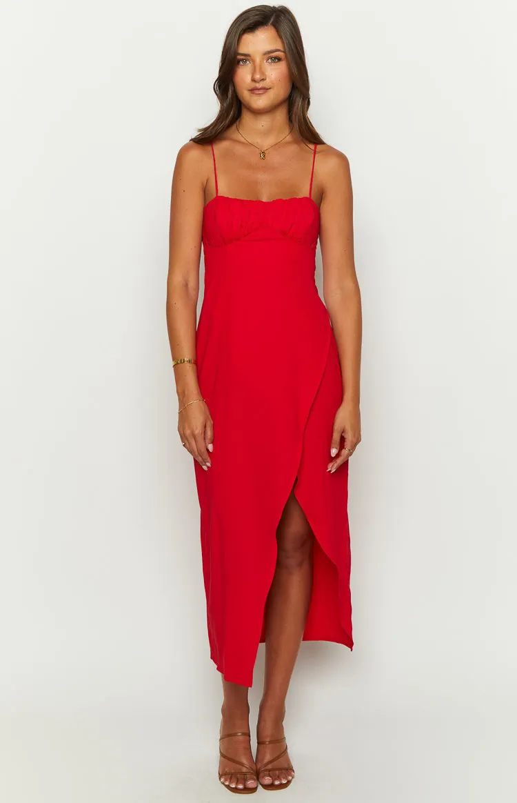 Kirrily Red Midi Dress sold by Beginning Boutique product image thumbnail 2