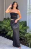 Elinor Black Satin Maxi Dress sold by Beginning Boutique