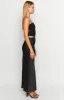 Elinor Black Satin Maxi Dress sold by Beginning Boutique