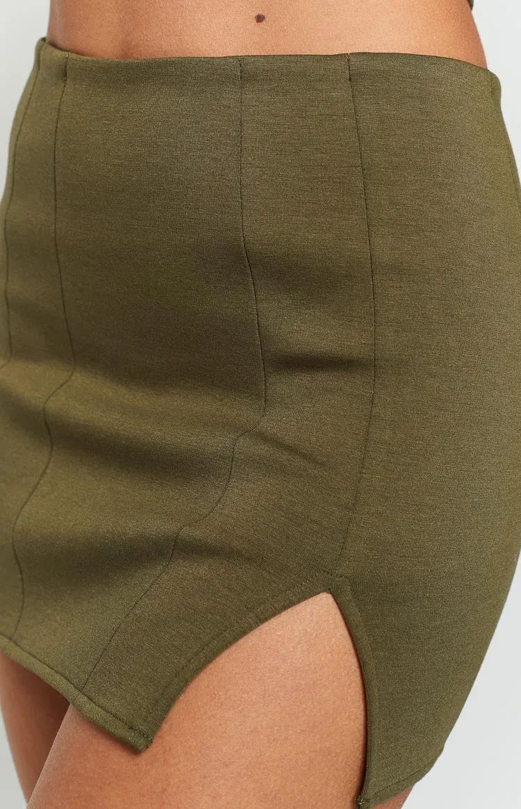 Maria Khaki Mini Skirt sold by Beginning Boutique product image thumbnail 5