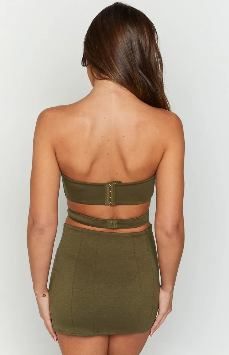 Maria Khaki Mini Skirt sold by Beginning Boutique product image thumbnail 4