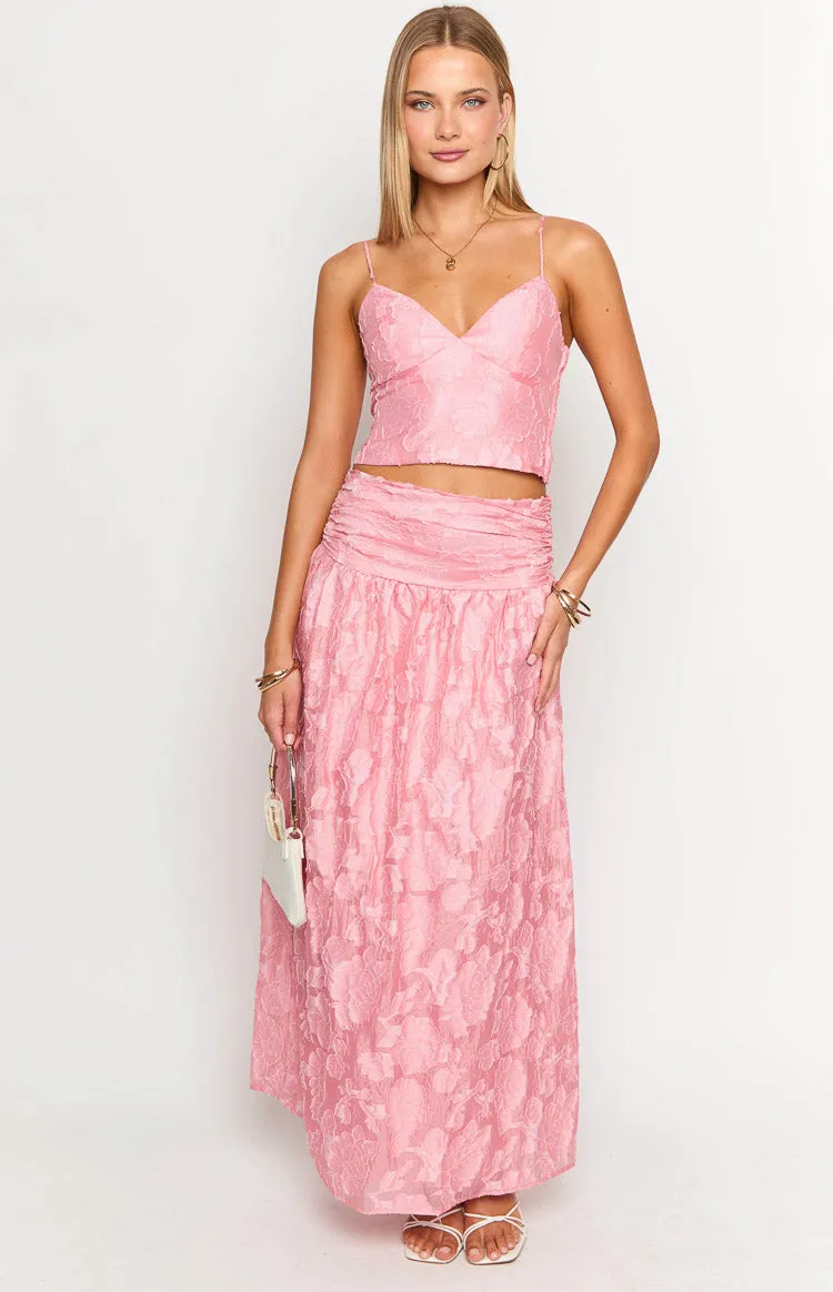 Jewel Pink Floral Crop Top sold by Beginning Boutique product image thumbnail 3