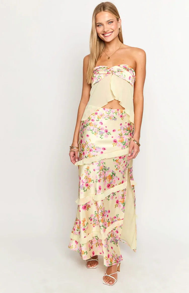 Saldana Yellow Bloom Maxi Skirt sold by Beginning Boutique product image thumbnail 2
