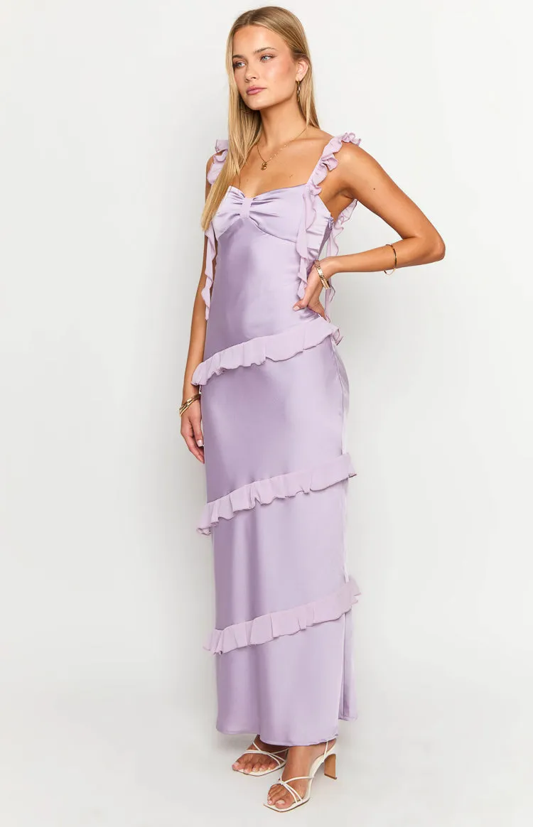 Marmalade Purple Ruffle Maxi Dress sold by Beginning Boutique product image thumbnail 4