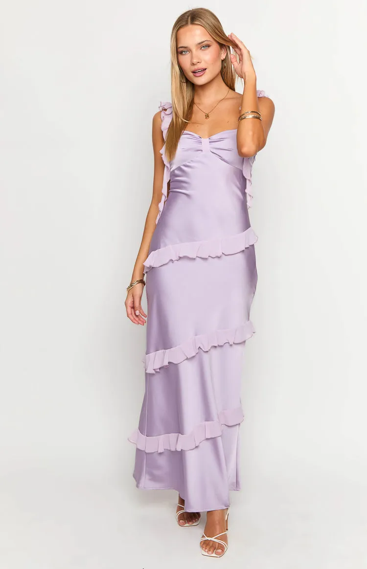 Marmalade Purple Ruffle Maxi Dress sold by Beginning Boutique product image thumbnail 3