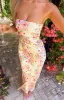 Maiah Yellow Bloom Maxi Dress sold by Beginning Boutique