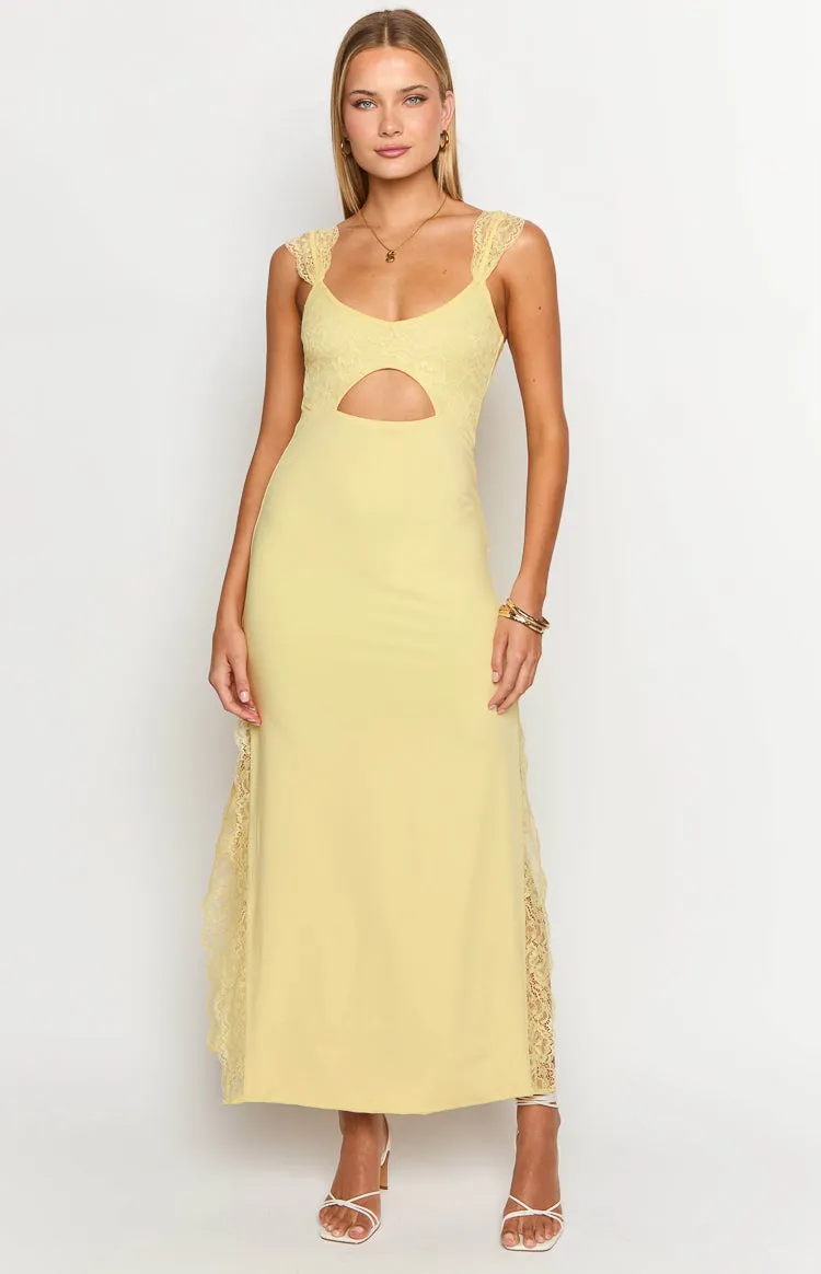 Tiana Yellow Lace Maxi Dress sold by Beginning Boutique product image thumbnail 3