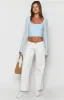 Clara Star White Denim Low Rise Jeans sold by Beginning Boutique