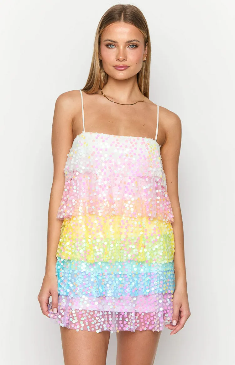 Darcy Rainbow Sparkle Mini Dress sold by Beginning Boutique product image thumbnail 2