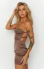 Trouble Brown Mini Dress sold by Beginning Boutique