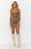 Trouble Brown Mini Dress sold by Beginning Boutique
