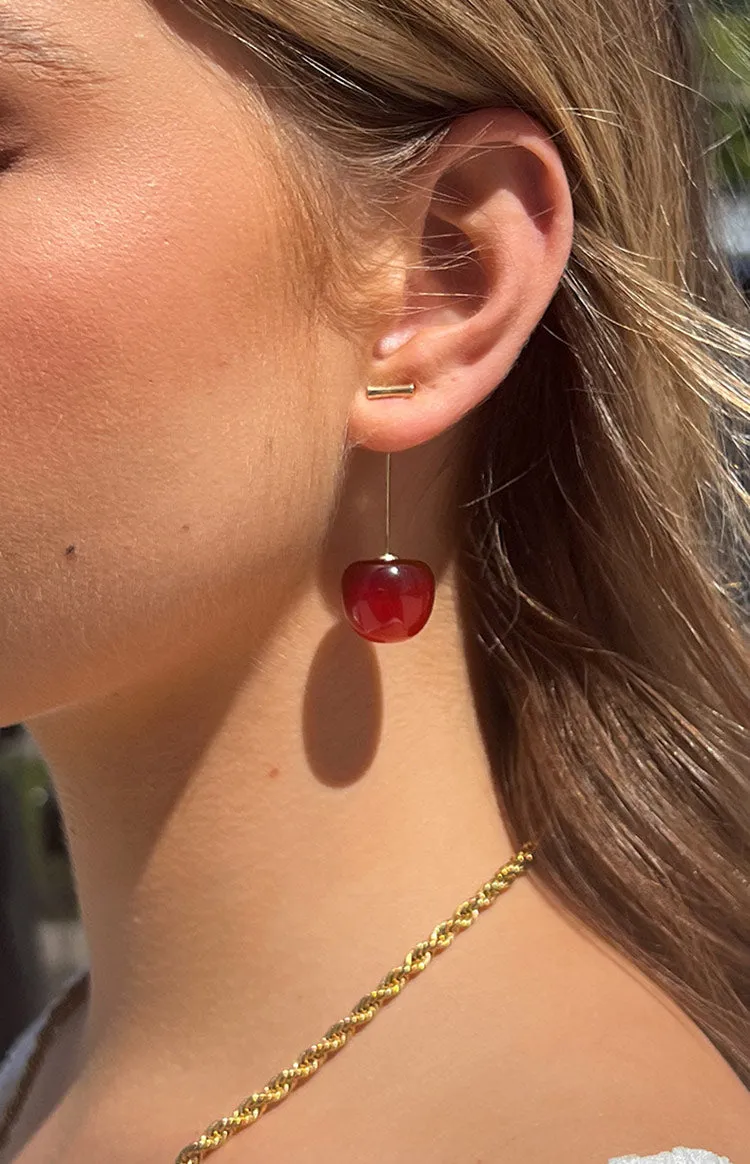 Azure Red Cherry Earrings sold by Beginning Boutique product image thumbnail 2