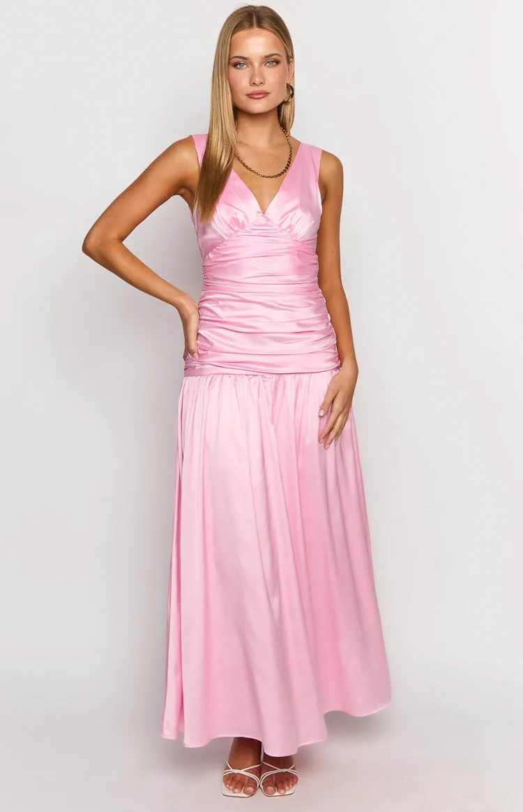 Jalyn Pink Gathered Maxi Dress sold by Beginning Boutique product image thumbnail 3