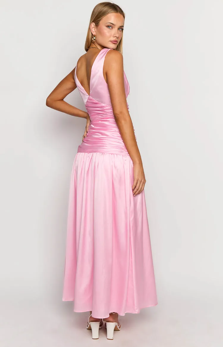 Jalyn Pink Gathered Maxi Dress sold by Beginning Boutique product image thumbnail 5