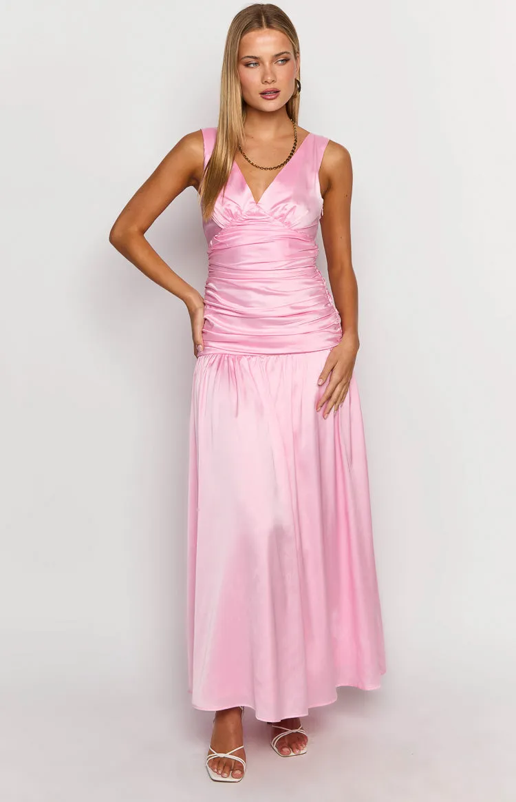 Jalyn Pink Gathered Maxi Dress sold by Beginning Boutique product image thumbnail 2