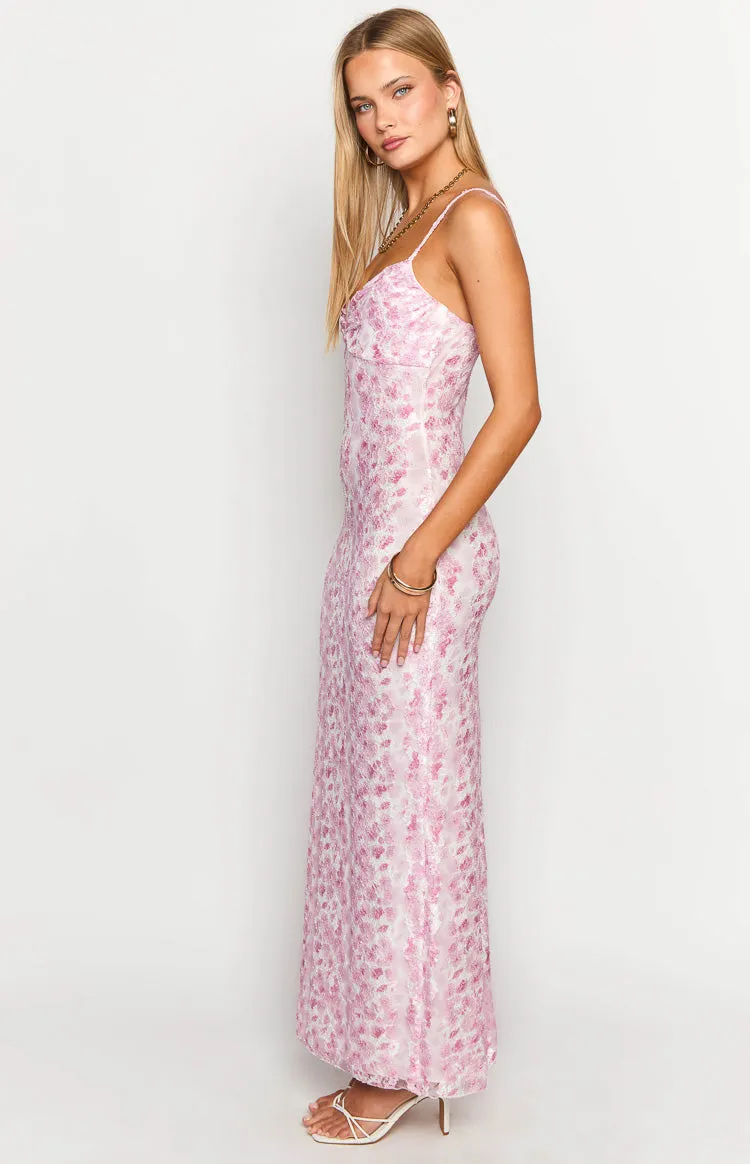 Alanna Pink Lace Maxi Dress sold by Beginning Boutique product image thumbnail 5