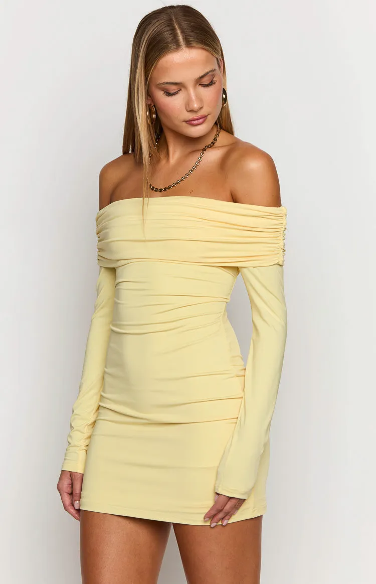 Junie Yellow Long Sleeve Mini Dress sold by Beginning Boutique product image thumbnail 4